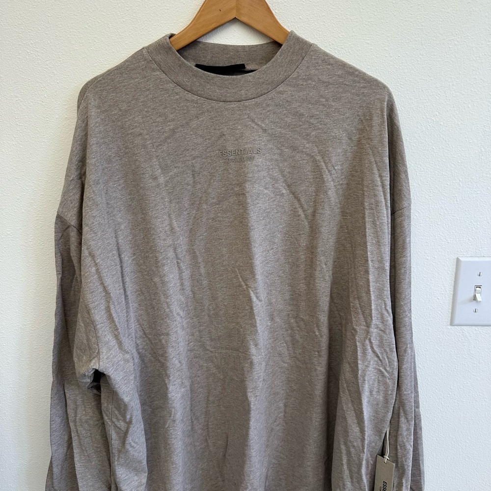 Essentials Fear Of God Men's Long Sleeve Crewneck Shirt - Taupe